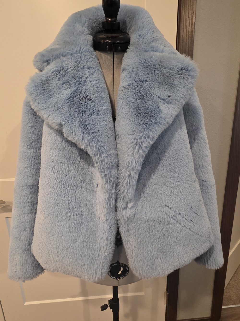 Diane Von Furstenberg Light Blue Faux Fur Teddy Jacket